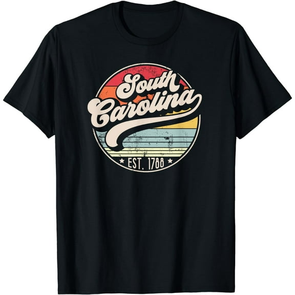 Retro South Carolina Home State Cool 70s Style Sunset T-Shirt