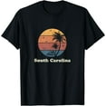 thumbnail image 1 of Retro South Carolina T Shirt Vintage Sunset & Palm Trees Tee, 1 of 4