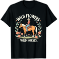 thumbnail image 1 of Retro Southern Sunset Wild Cowgirl Flowers - Wild Graphic Black T-Shirt for Men and Women, 1 of 4