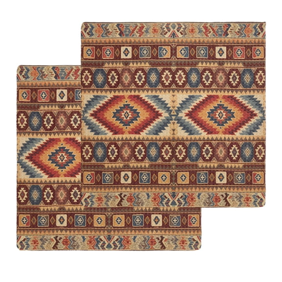 Retro Southwest Dish Towels Set, Waffle Weave Kitchen Towels 2 Pieces, Boho Aztec Tribal Abstract Geometric Microfiber Hair Face Bath Tea Towel Absorbent Quick Drying Cleaning Dish Cloths, 12"x12"