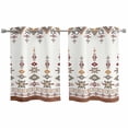 thumbnail image 1 of Retro Southwest Kitchen Curtains Small Short 39 Inch Length, Geometric Abstract Bohemia Native Tribal Grommet Bedroom Living Room Curtains, Light Filtering Cafe Curtain Drapes 2 Panels Set 55''x39'', 1 of 9