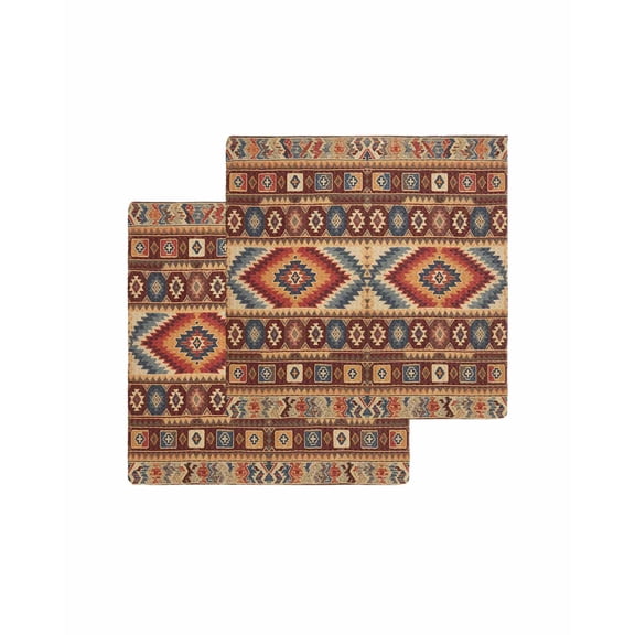 Retro Southwest Kitchen Dish Towels for Drying Dishes Set of 2, Boho Aztec Tribal Abstract Geometric Waffle Weave Microfiber Terry Hand Tea Bathroom Towels Quick Dry & Absorbent Towel 12x12