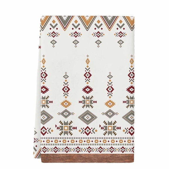 Retro Southwest, Microfiber Kitchen Towel, Geometric Abstract Bohemia Native Tribal Soft Absorbent Dish Towels, Quick Drying Washable Dishcloths for Kitchen Cleaning, Drying Dishes, 18x28 Inches