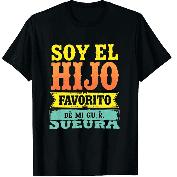 Retro Soy El Hijo Favorito De Mi Suegra Funny Spanish Mother-In-Law Favorite Son Graphic T-Shirt for Men