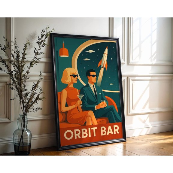 Retro Space Age Cocktail Lounge Poster Unframed Paper Print