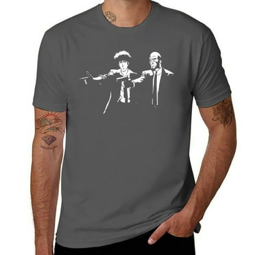 Retro Space Anime T-Shirt - Vintage Sci-Fi Graphic Tee, Cosmic Cowboy Cotton Unisex Top Dark Gray-style M
