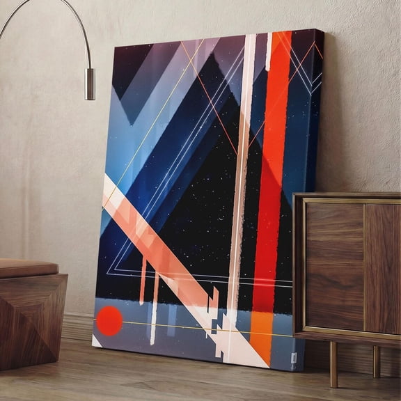 Retro Space Geometric Poster, Unframed Paper Poster 8x10in