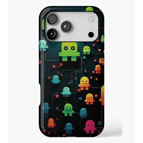 Retro Space Invaders: Back to the Game M3359, Protective Case for iPhone 17 16 15 14 13 12 11 Pro Max – Modern Unisex Style