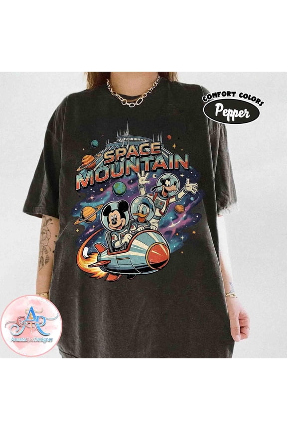 Retro Space Mountain Shirt, Vintage Mickey and Friends Space Trip Tee, Disneyland Family Vacation T-shirt, Magic Kingdom Trip, Gift for Fans