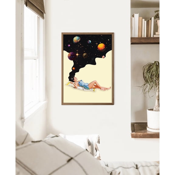 Retro Space Poster, Unframed Paper Poster 8x10in