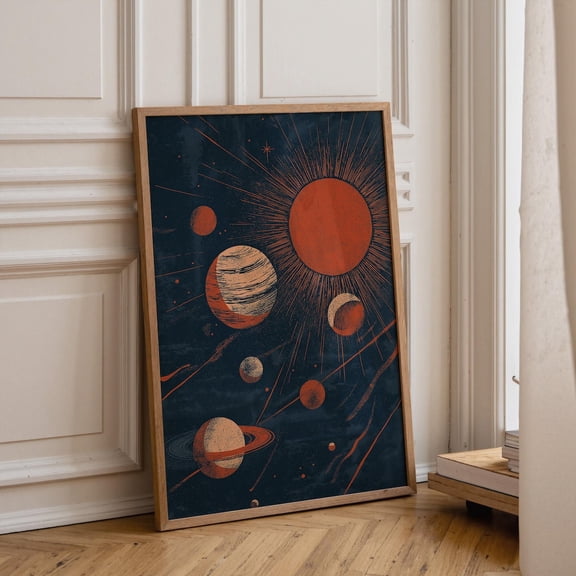 Retro Space Solar System Planet Wall Art Poster Unframed Paper Print