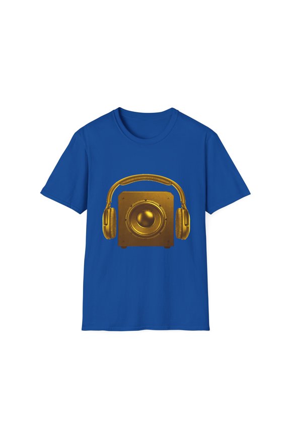 Retro Speakers Sound System Graphic Gift Vintage Headphones Over Speakerbox Novelty Men Women Unisex Softstyle T-Shirt