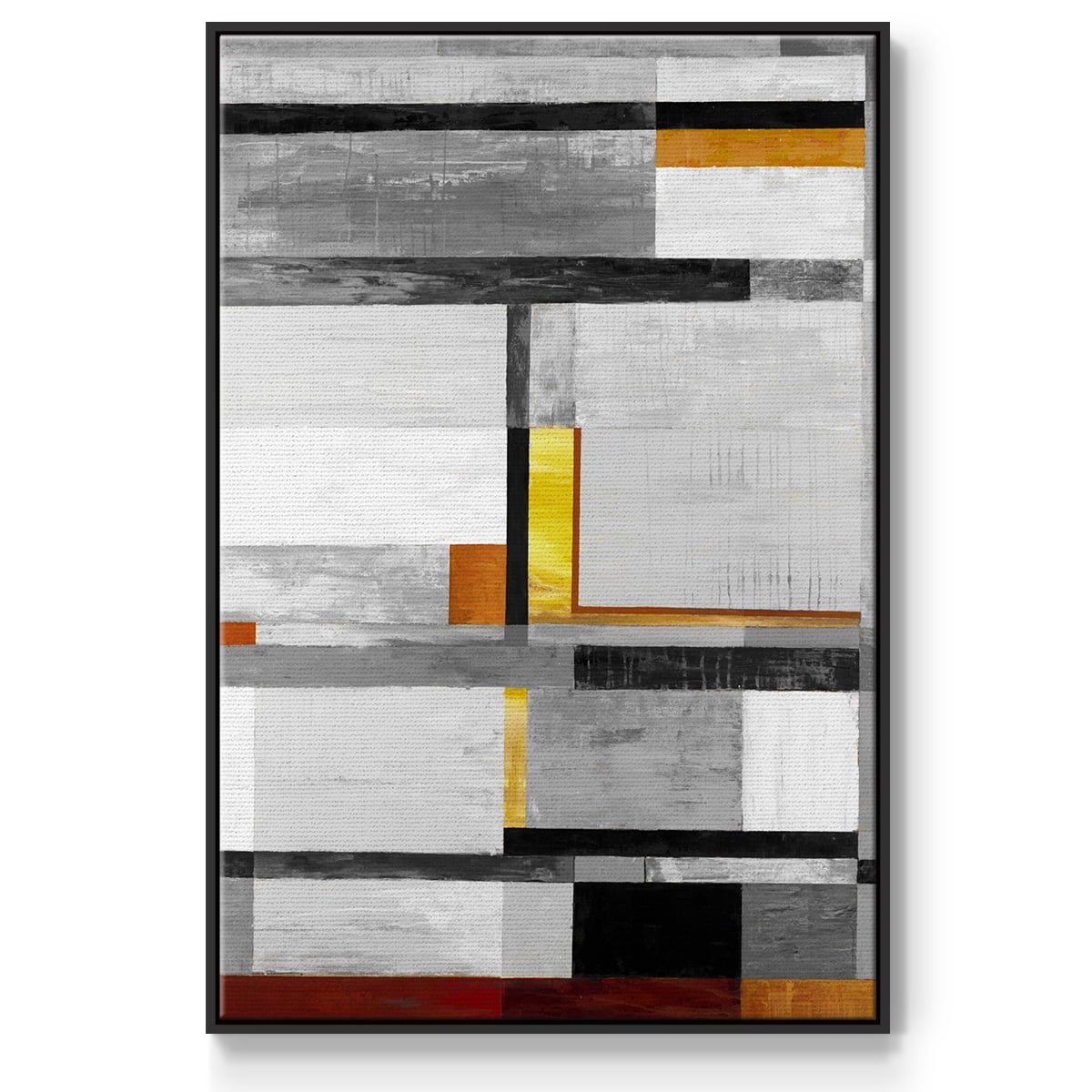 Retro Spectrum V7 Framed Premium Gallery Wrapped Canvas - Ready to Hang - 27 x 41 - Black Floating Frame