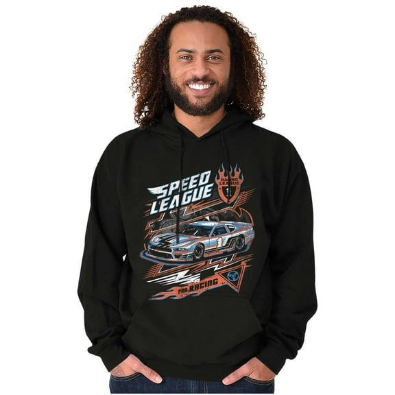 Retro Speed League Pro Racing Racecar Unisex Plus Fleece Graphic Hoodie Brisco Brands 2X