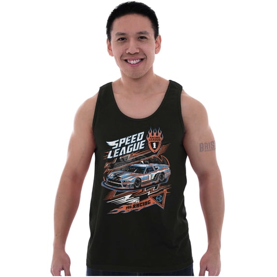 Retro Speed League Pro Racing Racecar Plus Size Graphic Tank Top Brisco Brands 2X