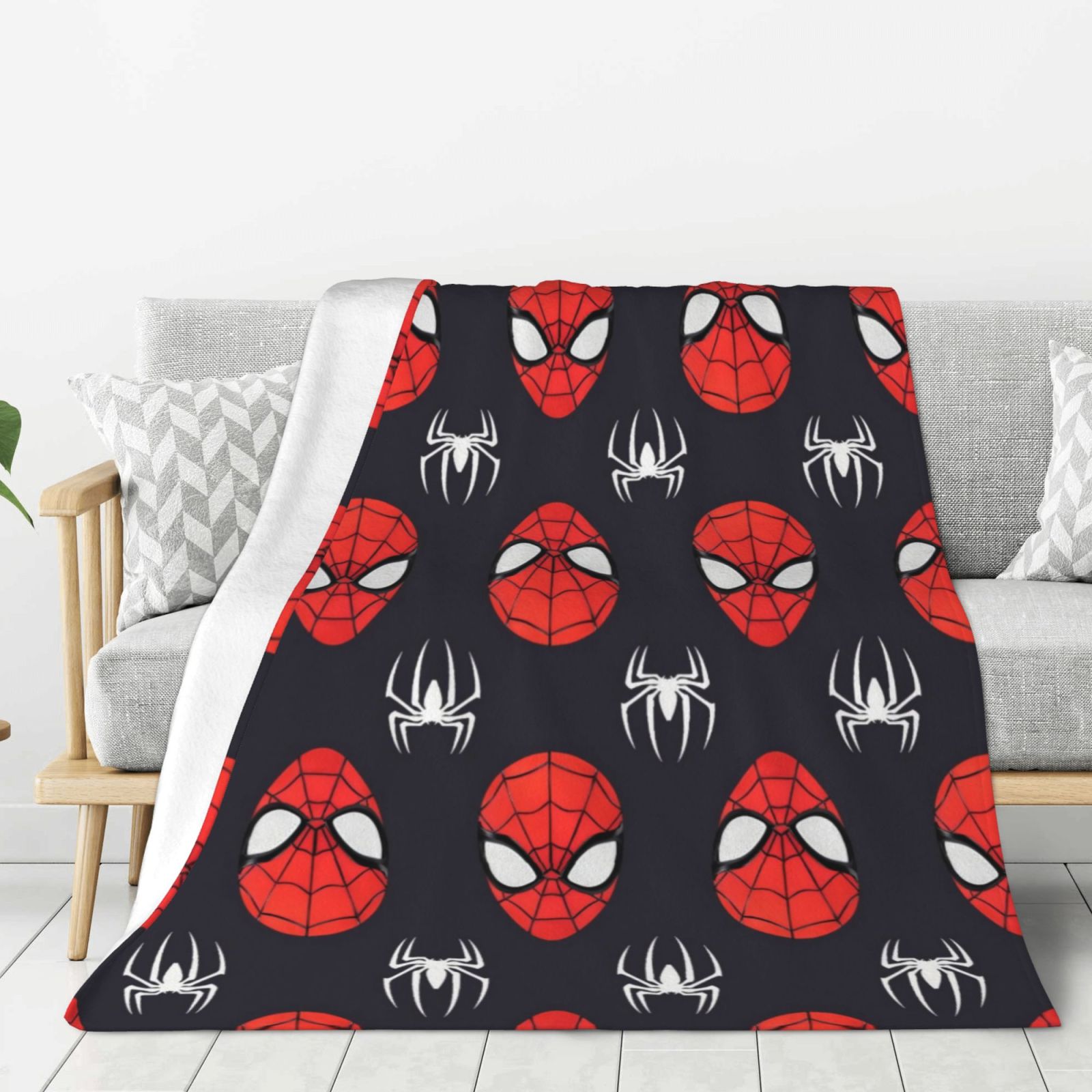 Retro SpiderMan Head Throw Blanket for Couch 80x60 Inches,Picnic