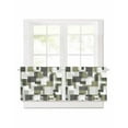 thumbnail image 1 of Retro Splicing Modern Art Short Blackout Curtains 30 Inch Long Green Gray Watercolor Rod Pocket Kitchen Curtains, 2 Panels Thermal Insulated Room Darkening Drapes for Bedroom, 42"W x 30"L, 1 of 5