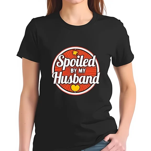 Retro Spoiled Wife Tee Vintage Style Playful Marriage Quote Unisex T-Shirt up to size 5XL