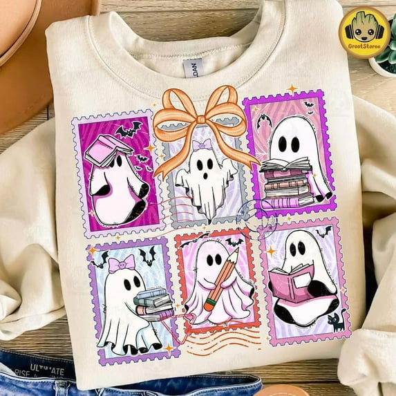 Retro Spooky Teacher Sweatshirt, Halloween Cute Ghost Teacher Sweatshirt, Teacher Boo Sweatshirt, Spooky Vibes Sweatshirt, School Halloween Sweatshirt, Back To School Sweatshirt