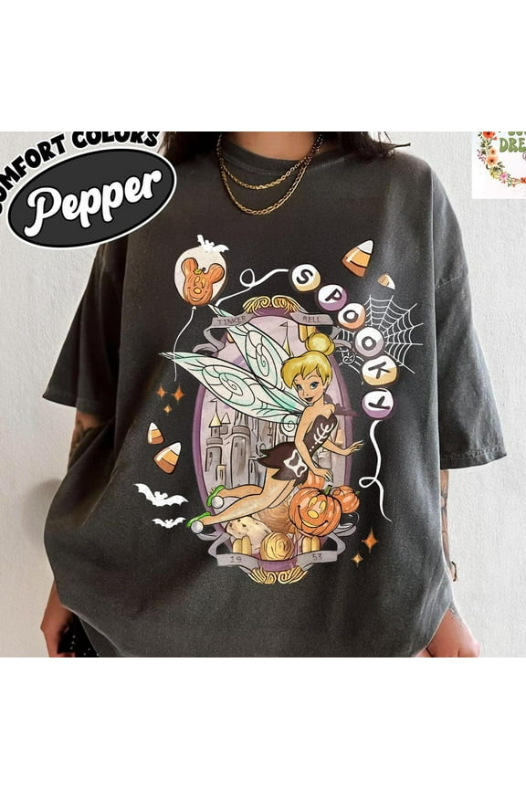 Retro Spooky Tinker Bell Skeleton Costume Party Shirts, Tink Bell Skeleton Coquette Shirts, Disney Trip Costume Party 2025, Costume Party Party Shirt, S-5Xl Shirt