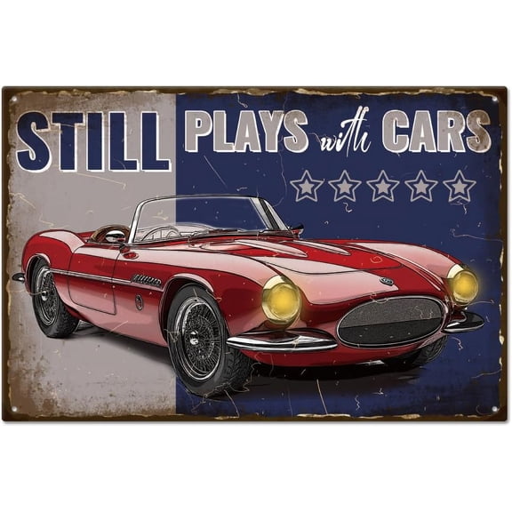 Retro Sports Car Tin Sign Vintage Metal Tin Sign Art Plaque Poster Retro Wall Decor Tin Painting Tin Signs 812inch