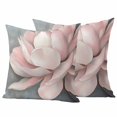 thumbnail image 1 of Retro Spring Floral Pillow Covers 2 Pack Watercolor Pink Lotus Flower Botanical Pillowcase Waterproof Outdoor Throw Pillow Cover for Patio Garden Square Cushion 18”x18”, 1 of 9