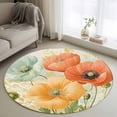 thumbnail image 1 of Retro Spring Floral Round Area Rug 3.3 FT, Non Slip Small Entryway Kitchen Mat, Watercolor Farmhouse Summer Flowers Washable Soft Circular Rug Non-Shedding Door Mat for Bathroom Playroom Kids Room, 1 of 9