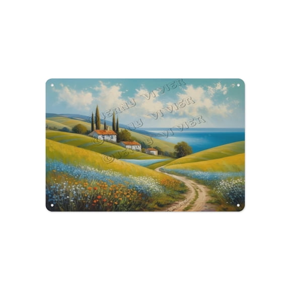 Retro Spring Hill Aluminum Metal Sign, 5.5 x 8 Inches, Great for Your Caf, Living Room, or Bedroom with Timeless Vintage Appeal for Nature and Spring Lovers