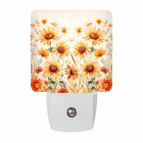 Retro Spring Plug-in LED Night Lights Sunflower Butterfly Auto Dusk-to-Dawn Sensor for Bedroom, Bathroom, Kitchen, Nursery, Hallway, Stairs, Wall Home Decor