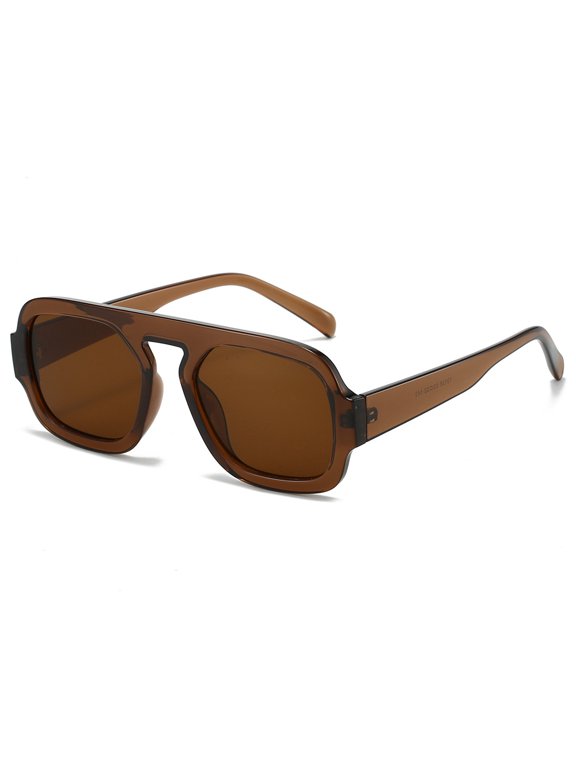 Retro Square Aviator Sunglasses, UV400 Protection, Unisex PC Frame
