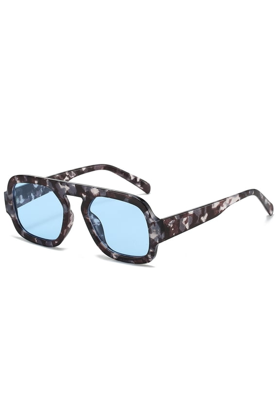Retro Square Aviator Sunglasses, UV400 Protection, Unisex PC Frame