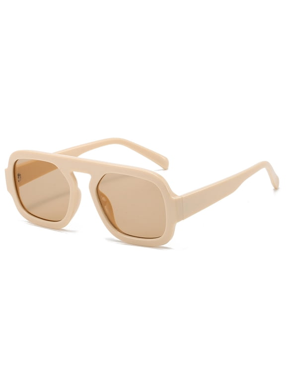 Retro Square Aviator Sunglasses, UV400 Protection, Unisex PC Frame