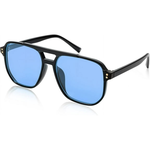 Retro Square Aviator Sunglasses Women Men 70s Vintage Trendy Plastic Frame Sun Glasses B2835