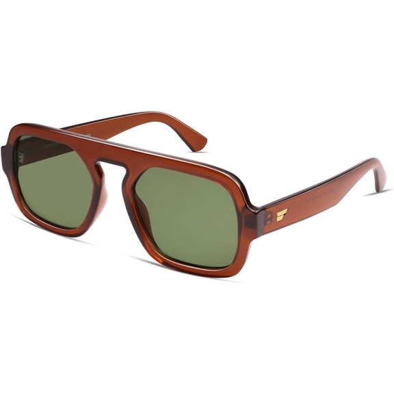 Retro Square Aviator Sunglasses for Women Men 70s Style Trendy Big Flat Top Sun Glasses VL9826