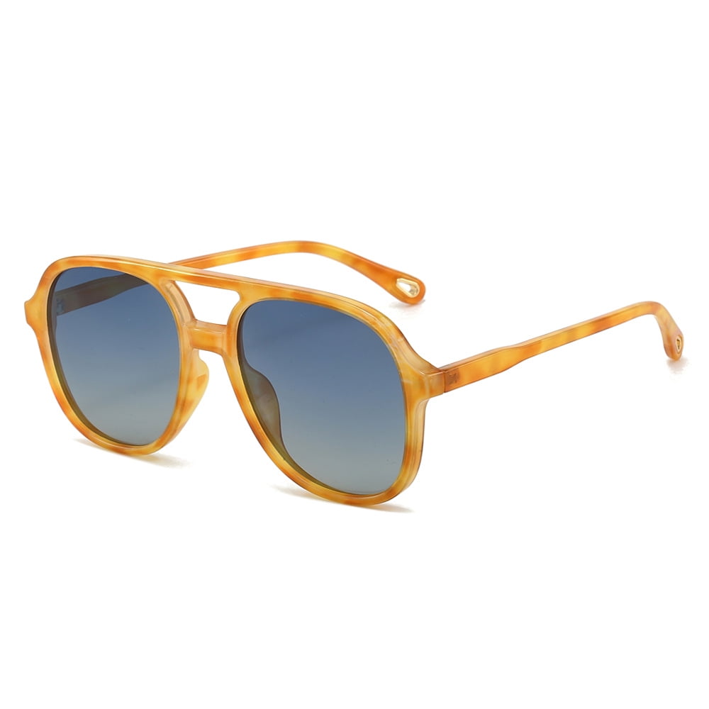 Retro Square Aviator Sunglasses for Womens Mens Vintage 70s Double