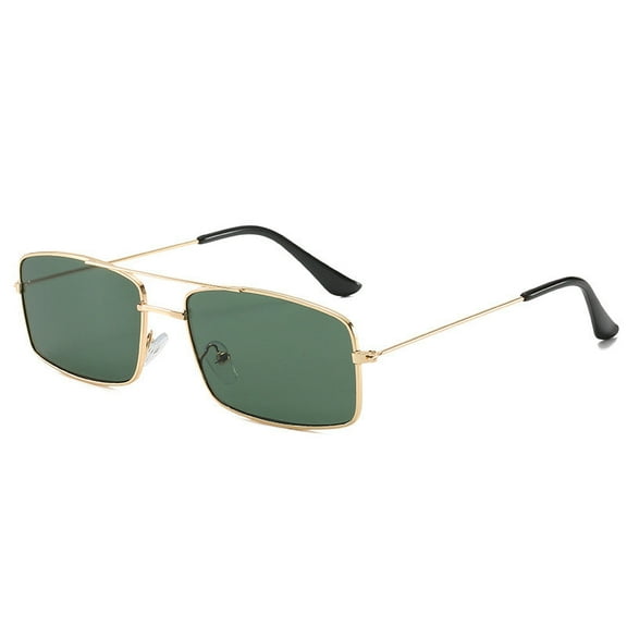 Womens Sunglasses Retro Square Frame with Double Beam UV400 Protection Vintage Sun Glasses Strong Durable Plastic Metal