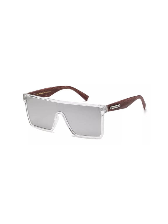 Retro Square Frame Sunglasses Mens Womens Flat Top Square Mirror or Tinted Lens