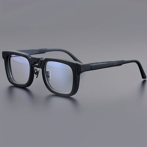 Retro Square Glasses - Vintage Full-Rim Frame, Anti-Blue Light Computer/Electronics Glasses, Non-Prescription Eyewear for Men & Women, Everyday & Formal Use - Includes Case, Blue Light Blocking