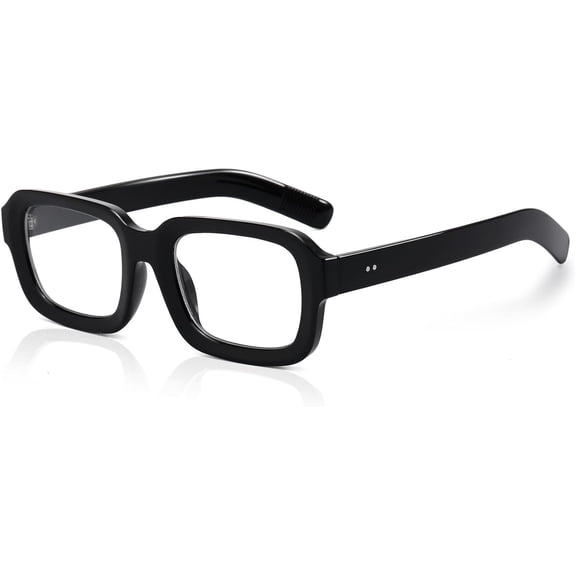 Retro Square Glasses for Women Men Thick Rectangle Blue Light Glasses Chunky Eyeglasses 90s Style