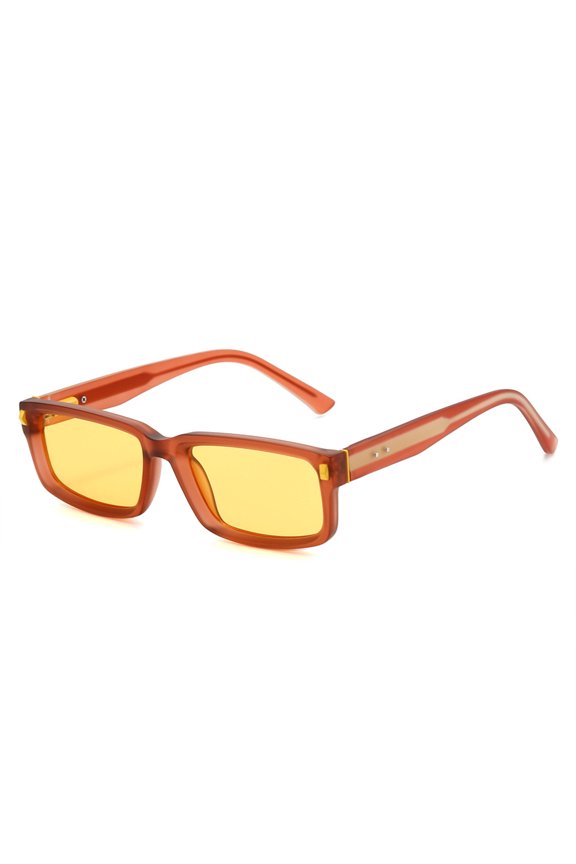 Retro Square Sunglasses Acetate Pin Temple UV400 Protection Frosted Transparent Fashion Shades
