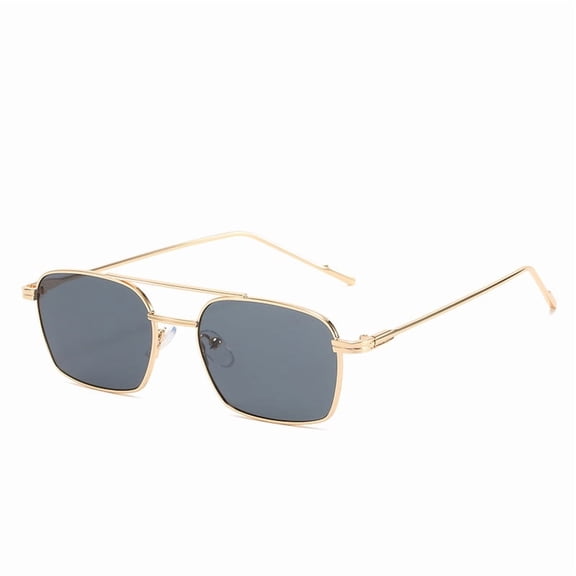 Retro Square Sunglasses, UV400 Protection AC Lens Metal Frame Shades