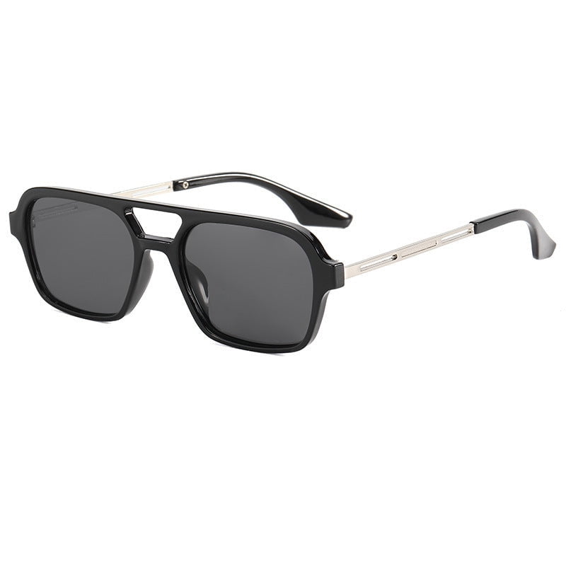 Square Sunglasses Retro Trendy Double Beam Design for Travel  display picture 3