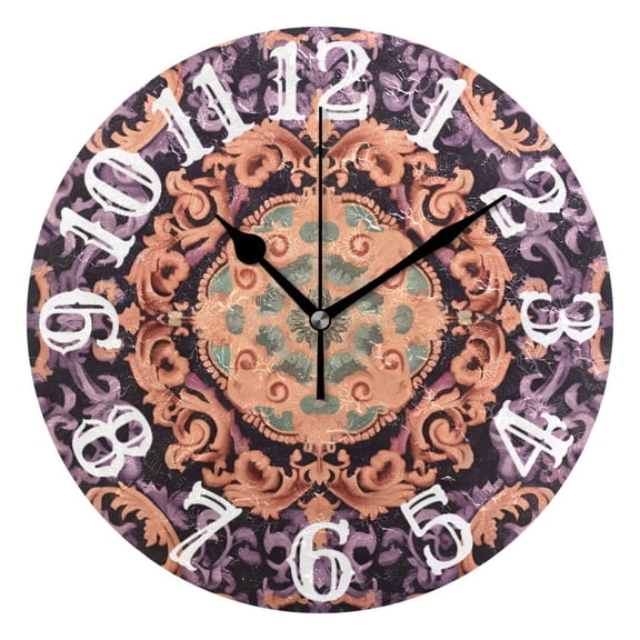 Retro Square Tradditional 10 inch Wall Clocks Non Ticking Easy to Read Battery Decorative for Home Bathroom Kitchen Bedroom Living Room