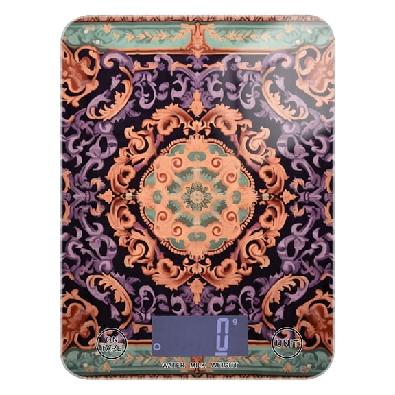 Retro Square Tradditional Food Scale Digital Kitchen Scale Waterproof Tempered Glass Tare Function 11 lb for Baking Cooking Meal Prep