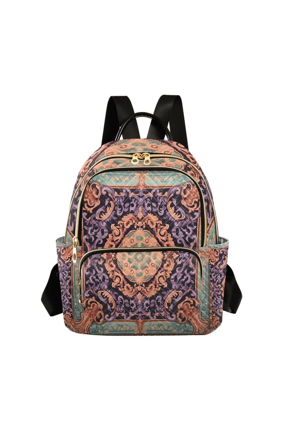 Retro Square Tradditional Travel Laptop Backpack Casual Daypack Lightweight Bookbag Compartment for Business