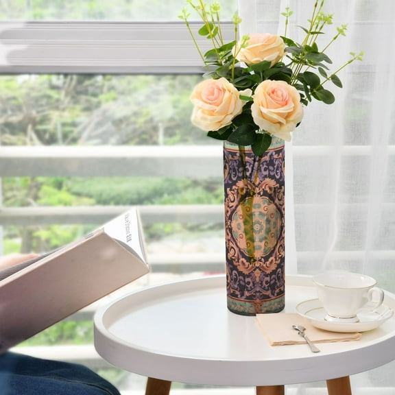 Retro Square Tradditional Vases for Flowers Modern Decorative Vase Home Decor for Bedroom Kitchen Living Room Centerpieces