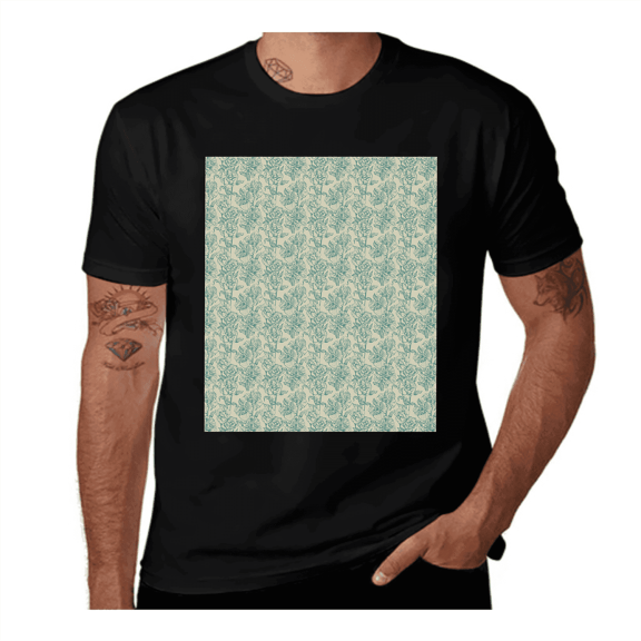 Retro Squares Design-Turquoise-White-Teal- Casual Streetwea Everyday Tshirt Comfortable Wear tee shirt