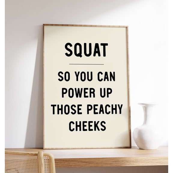 Retro Squat Exercise Print, Gym Decor, Gym Wall Art, Workout And Exercise Print, Leg Day Motivation, Fitness Goals, Wall Art, Modern Wall Decor, 8x12 UNFRAMED