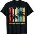 thumbnail image 1 of Retro St. John Virgin Islands Palm Trees Vacation T-Shirt, 1 of 3