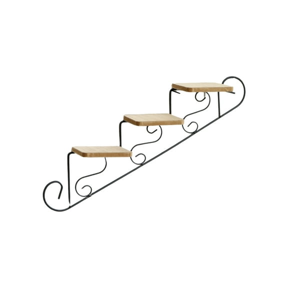 Retro Staircase Decorative Metal Wall Mounted Storage Rack Flower Pot Stand